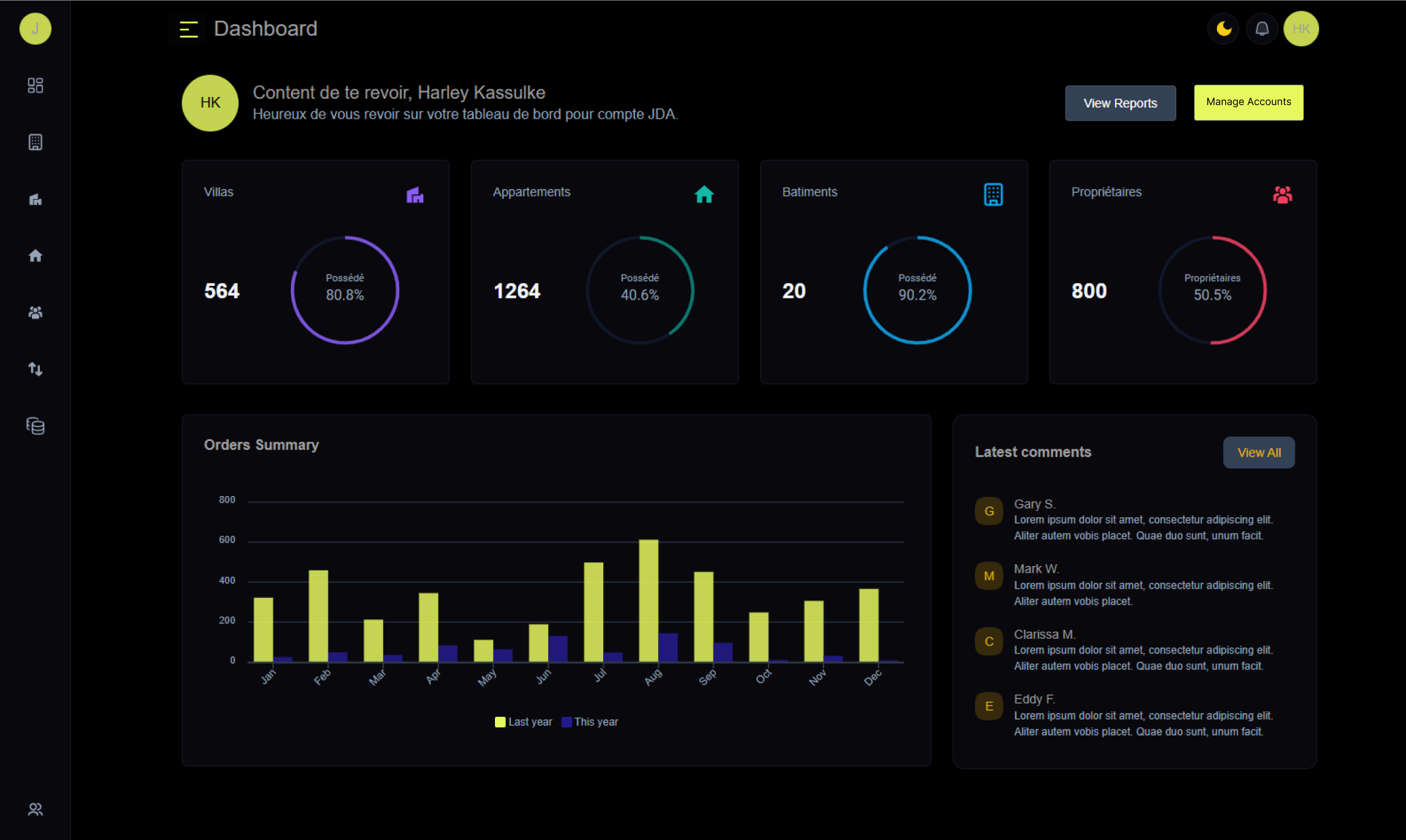 Capture du tableau de bord SyndicPro : soldes, appels de charges et paiements